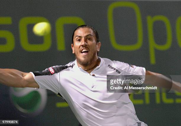 Guillermo Canas at the 2007 Sony Ericsson Open men's semi-finals at the Tennis Center at Crandon Park in Key Biscayne, Flordia. Canas upset Ivan...