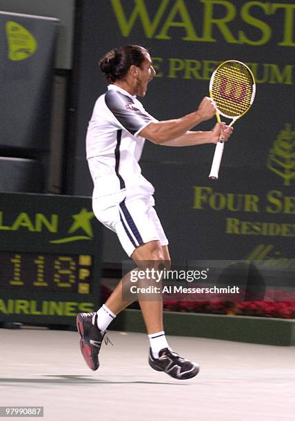 Guillermo Canas at the 2007 Sony Ericsson Open men's semi-finals at the Tennis Center at Crandon Park in Key Biscayne, Flordia. Canas upset Ivan...