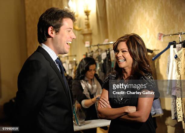 Jenny Craig spokesperson Valerie Bertinelli and TV personality Ben Lyons attend the Cedars-Sinai Sports Spectacular Women's Luncheon presented by...
