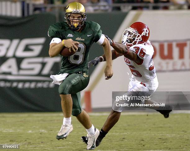 South Florida freshman quarterback Matt Grothe rushes upfield against Rutgers September 29, 2006 in Tampa. Rutgers won 22 - 20 to remain undefeated.