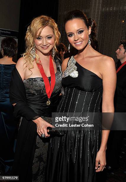 Singers Amerika Jimenez and Shaila Durcal arrive at 18th Annual ASCAP Latin Music Awards at The Beverly Hilton hotel on March 23, 2010 in Beverly...