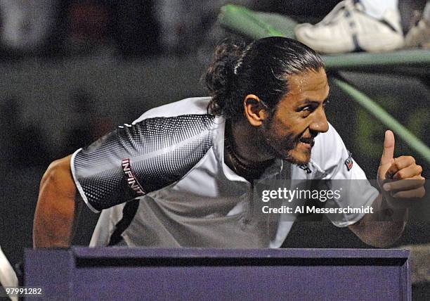 Guillermo Canas at the 2007 Sony Ericsson Open men's semi-finals at the Tennis Center at Crandon Park in Key Biscayne, Flordia. Canas upset Ivan...