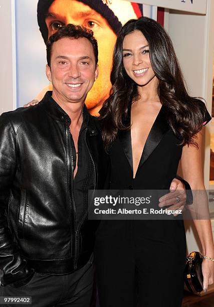 Judge Bruno Tonioli and TV host Terri Seymour celebrate Evan Lysacek's Olympic Gold Medal at Ralph Lauren on Robertson Blvd. On March 23, 2010 in Los...