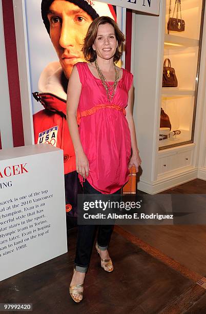 Actress Catherine Dent celebrates Evan Lysacek's Olympic Gold Medal at Ralph Lauren on Robertson Blvd. On March 23, 2010 in Los Angeles, California.