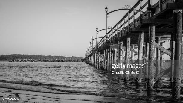old long pier, white rock, british columbia, canada - white rock bc stock pictures, royalty-free photos & images