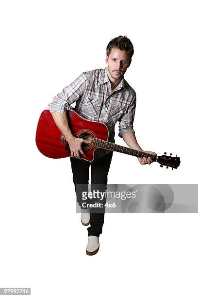 playing my guitar - male guitarist stock pictures, royalty-free photos & images