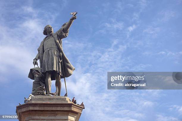 christopher columbus - columbus statue stockfoto's en -beelden