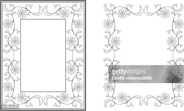 flower frame - fleuron stock illustrations