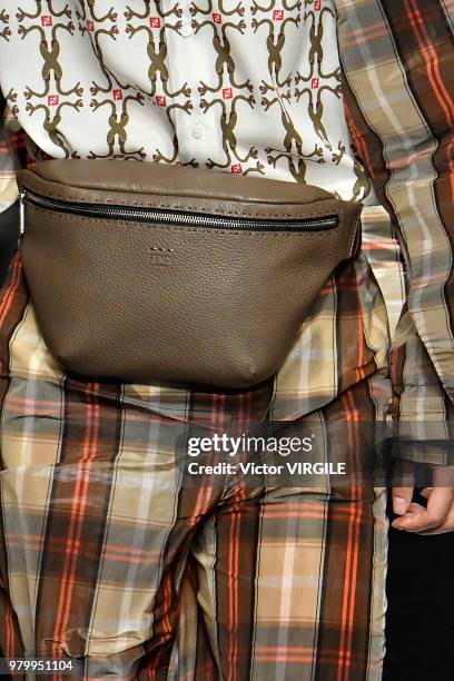 Model walks the runway at the Fendi fashion show during Milan Men's Fashion Week Spring/Summer 2019 on June 18, 2018 in Milan, Italy.