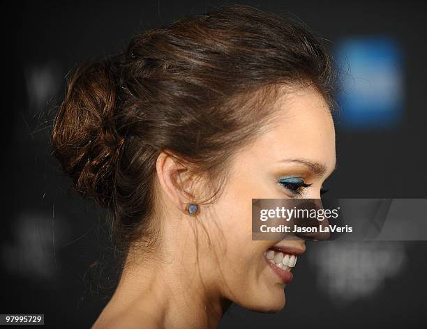 Actress Jessica Alba attends the Tribeca Film launch event and 2010 Tribeca Film Festival celebration at Station Hollywood at W Hollywood Hotel on...