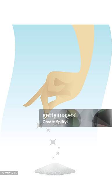 pile of magic dust - hand sprinkling sugar stock illustrations
