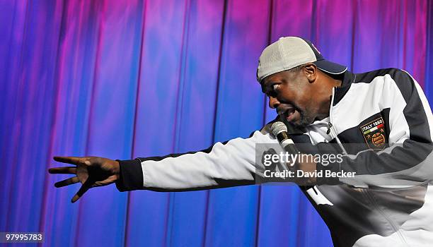 Actor/comedian Chris Tucker performs stand-up comedy as a guest of headliner George Wallace at the Flamingo Las Vegas, March 23, 2010 in Las Vegas,...