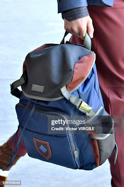 Model walks the runway at the Pal Zileri fashion show during Milan Men's Fashion Week Spring/Summer 2019 on June 18, 2018 in Milan, Italy.