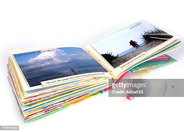 open scrapbook - story telling in the workplace stock pictures, royalty-free photos & images