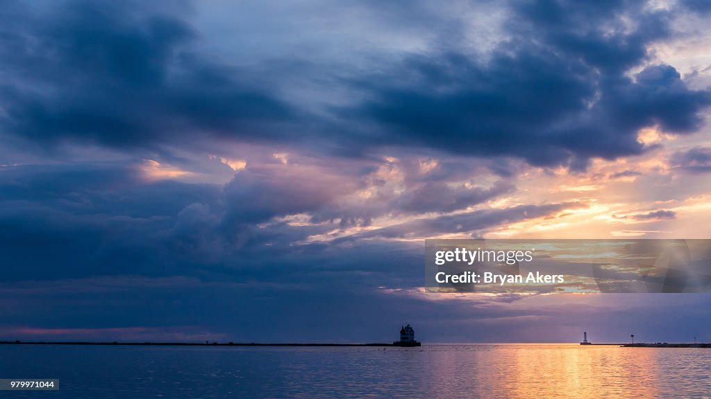 Lorain Harbor Sunset After the Storm