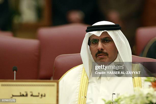 Qatar's central bank governor Sheikh Abdullah bin Saud al-Thani attends a meeting with other Gulf Cooperation Council central bank chiefs in Kuwait...