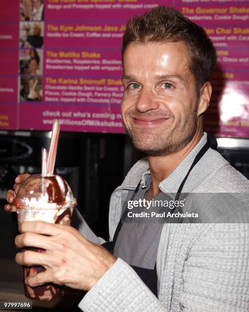 Dancer Louis van Amstel attends the launching of Niecy Nash's milkshake at Millions Of Milkshakes on March 23, 2010 in West Hollywood, California.