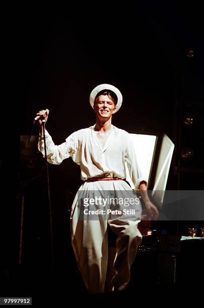David Bowie performs on stage at Earls Court Arena on August 28th, 1978 in London, England.