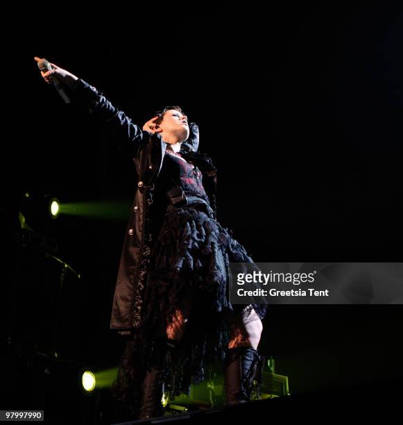 Dolores O'Riordan of The Cranberries performs live at Heineken Music Hall on March 23, 2010 in Amsterdam, Netherlands.