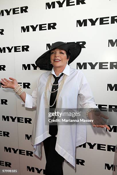 Liza Minnelli in the Myer marquee during the AAMI Victoria Derby Day at Flemington Racecourse on October 31, 2009 in Melbourne, Australia.