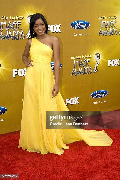 Keke Palmer arrives at The Shrine Auditorium on February 26, 2010 in Los Angeles, California.