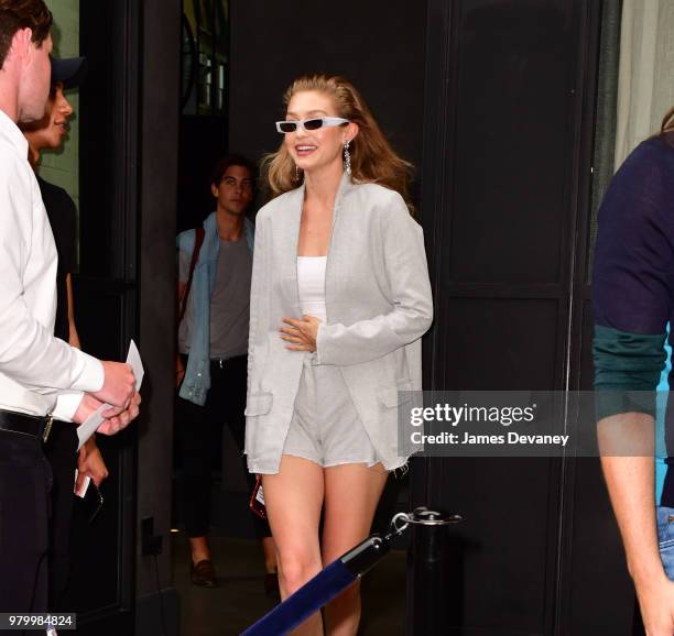 Gigi Hadid seen on the streets of Manhattan on June 20, 2018 in New York City.