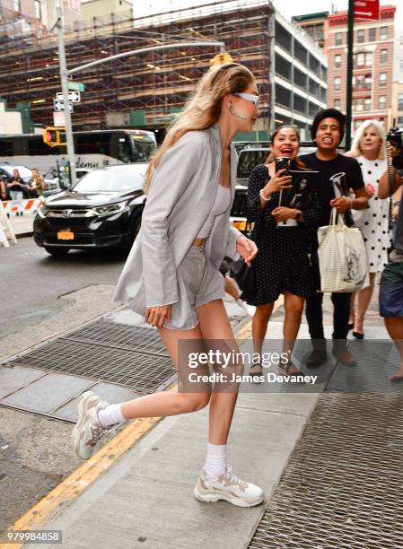 Gigi Hadid arrives to The Blond on June 20, 2018 in New York City.