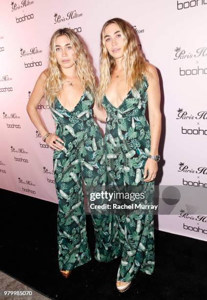 Allie Kaplan and Lexi Kaplan attend the boohoo.com x Paris Hilton Collection Launch Party at Delilah on June 20, 2018 in West Hollywood, California.