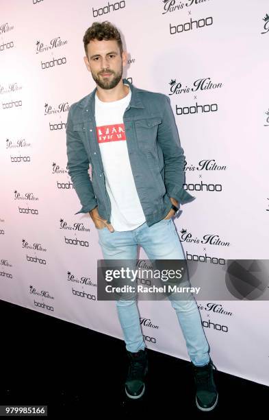 Nick Viall attends the boohoo.com x Paris Hilton Collection Launch Party at Delilah on June 20, 2018 in West Hollywood, California.