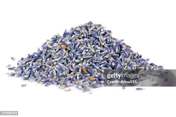 pile of lavender on white - lavender stock pictures, royalty-free photos & images