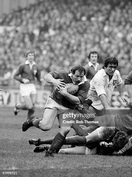 Ireland prop forward Phil Orr races away with the ball during the Rugby Union International match against France held at Lansdowne Road, Dublin on...