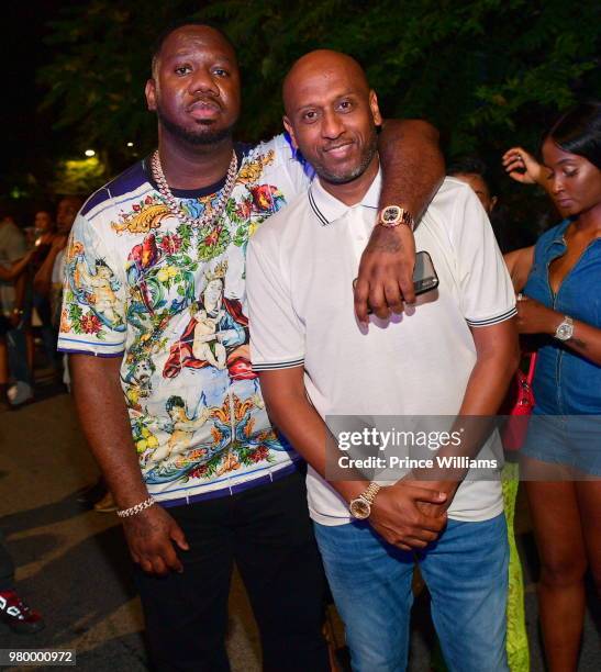 Pierre Thomas and Alex Gidewon attend Birthday Bash Celebration Hosted by Lil Baby, Trey Songz, and YFN Lucci at Compound on June 17, 2018 in...