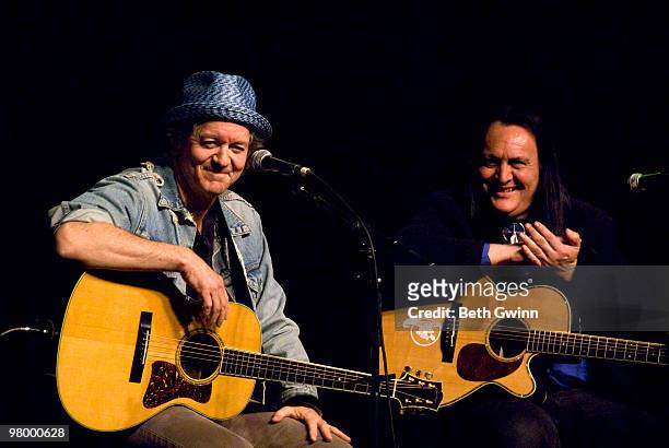 Rodney Crowell and Bill Miller preform their songs and attend The Stars Go Blue for Colon Cancer at The Loveless Barn on March 23, 2010 in Nashville,...