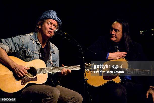 Rodney Crowell and Bill Miller preform their songs and attend The Stars Go Blue for Colon Cancer at The Loveless Barn on March 23, 2010 in Nashville,...