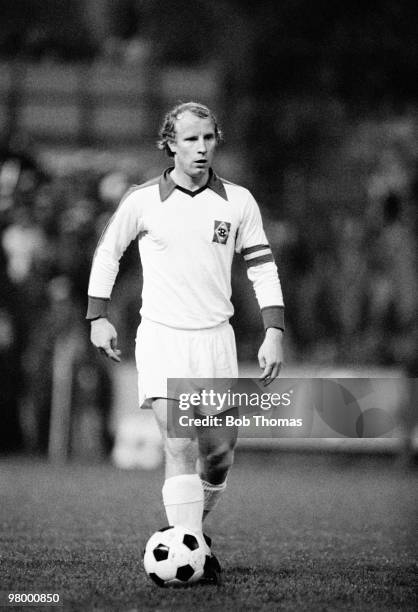 Berti Vogts in action for Borussia Moenchengladbach during the UEFA Cup Semi-Final 2nd leg against Duisberg at Borussia-Park in Moenchengladbach,...