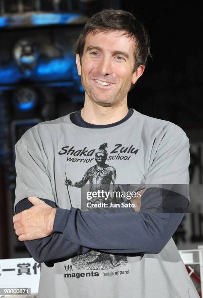 Actor Sharlto Copley attends the Japan premiere of "District 9" at Cinema Mediage on March 24, 2010 in Tokyo, Japan. The film will open on April 10...