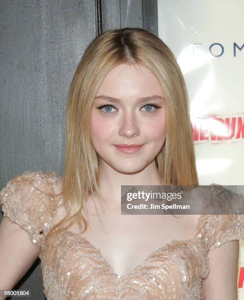 Actress Dakota Fanning attends "The Runaways" New York premiere at Landmark Sunshine Cinema on March 17, 2010 in New York City.