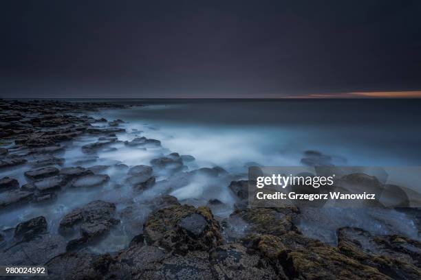 coastline in long exposure at dusk - colour enhanced stock pictures, royalty-free photos & images