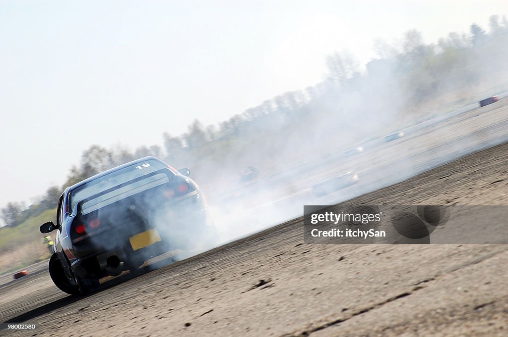 Powerful car drifting