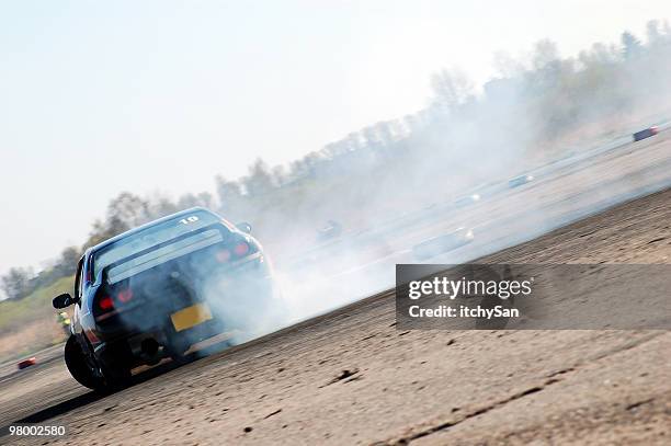 powerful car drifting - snöyra bildbanksfoton och bilder