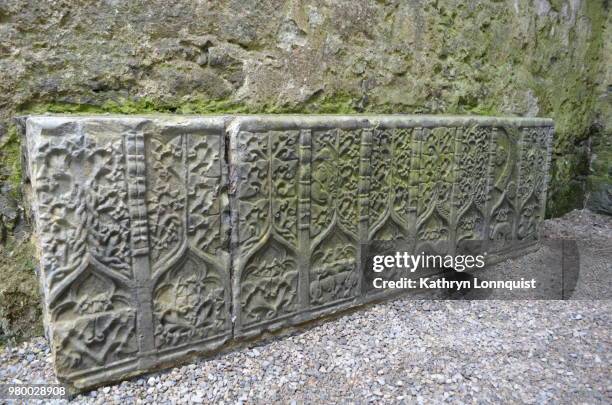 stone engraving- rock of cashel - cashel stock pictures, royalty-free photos & images