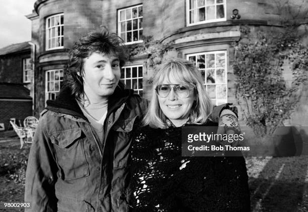 Julian Lennon, son of former Beatles musician John Lennon, with his mother Cynthia at their home in North Wales, circa 1980.