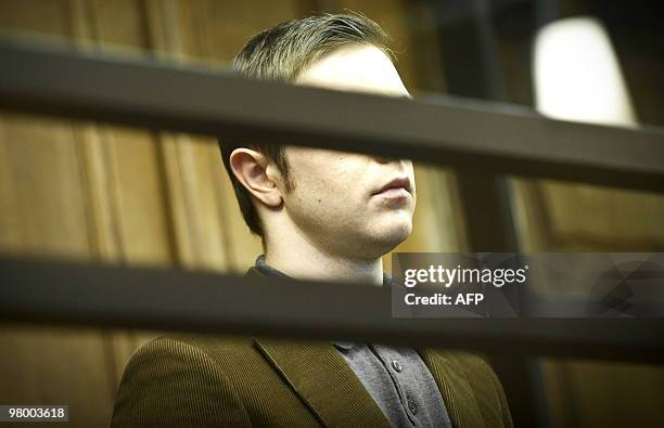 The defendant Mario Z. Stands in the district court of Berlin during the announcement of his verdict on March 24, 2010. The 28-year-old student was...