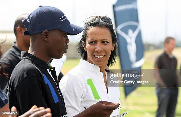 Dame Kelly Holmes attends the Laureus Future Champs Project visit in Khayelitsha on March 24, 2010 in Cape Town, South Africa.