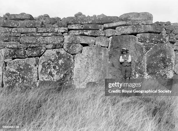 Ahu Tepeu - seaward wall, Easter Island , 1910. Mana Expedition to Easter Island 1913-1916.