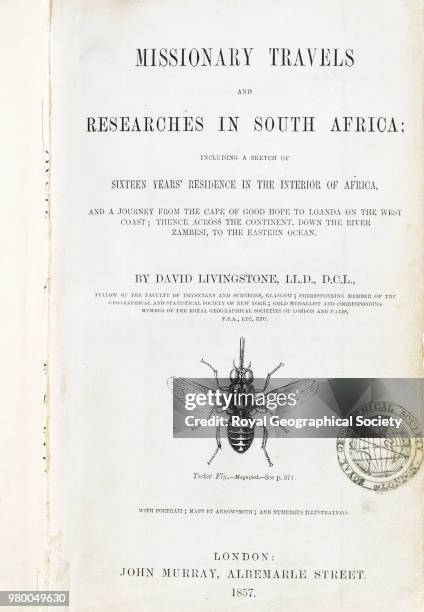 Frontispiece from 'Missionary travels and researches in South Africa', This book plate is from 'Missionary travels and researches in South Africa;...