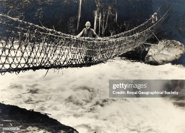 Indian Rope Bridge Rope Bridge Over River Photos and Premium High Res Pictures - Getty Images