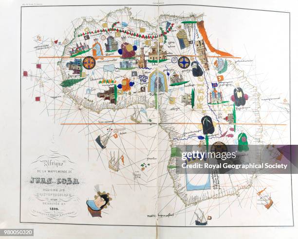 Afrique de la mappe monde de Juan de la Cosa, pilote de Cristophe-Colomb en 1493 dessinee en 1500, From:- 'Rio Branco: Frontières entre le Brésil et...