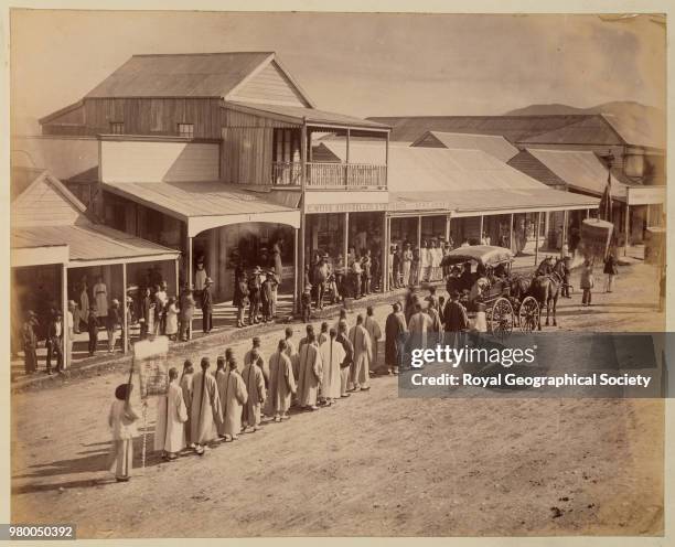 Chinese funeral, Cooktown, Queensland, This photograph is part of an album of prints collected by Lord Brassey during the 'Sunbeam' voyage,...