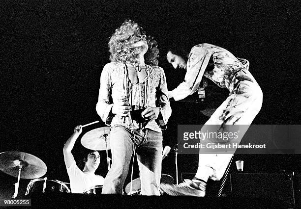 The Who perform live on stage in Amsterdam, Netherlands on September 17 1970 L-R Keith Moon, Roger Daltrey, Pete Townshend